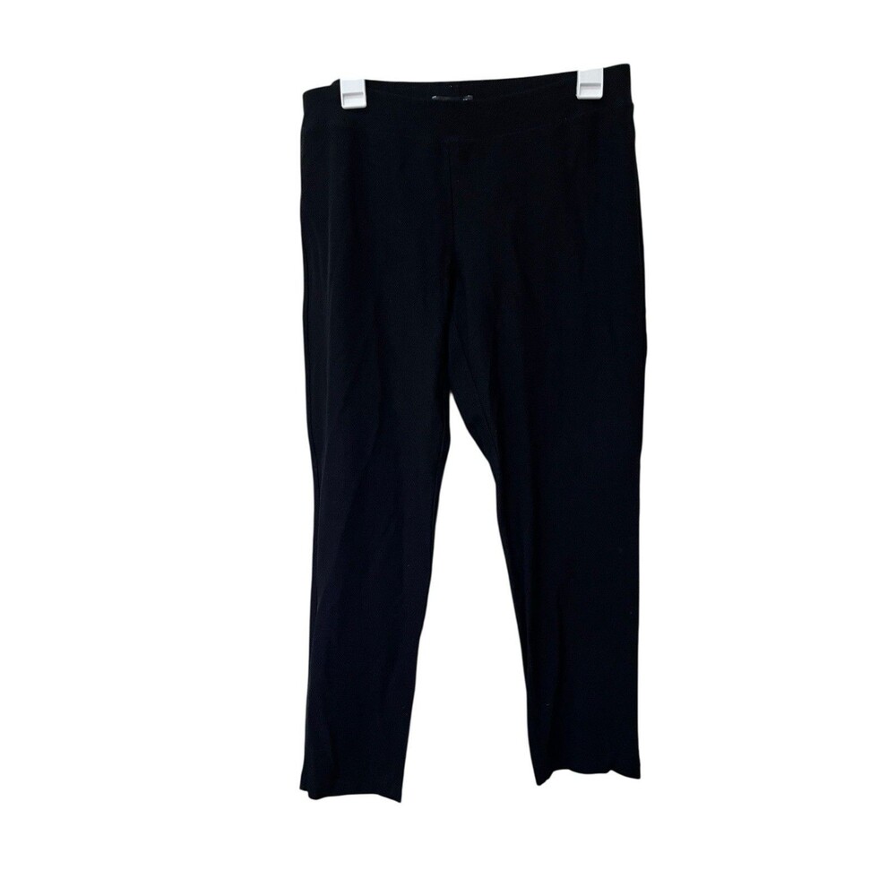 Eileen Fisher Black Pull-On Ankle Pants Leggings Women's Sz M Stretch